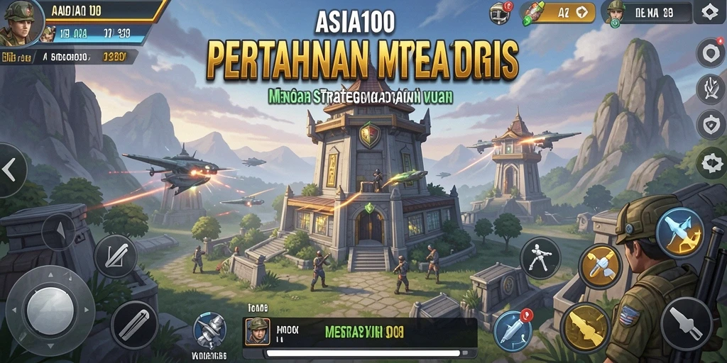 Tangkapan layar ASIA100 menampilkan aksi pertahanan menara yang mendebarkan.