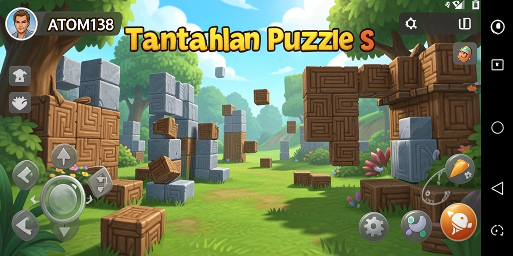 Screenshot ATOM138 menampilkan gameplay menarik dari tantangan puzzle.