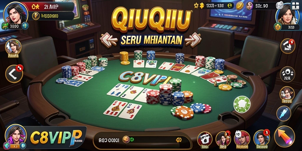 Tampilan gameplay QiuQiu yang seru di C8VIP.