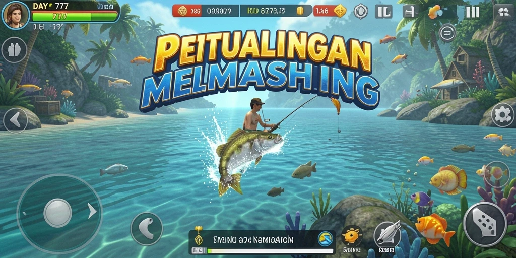 Screenshot gameplay DAY777 menampilkan pengalaman memancing yang mendalam.