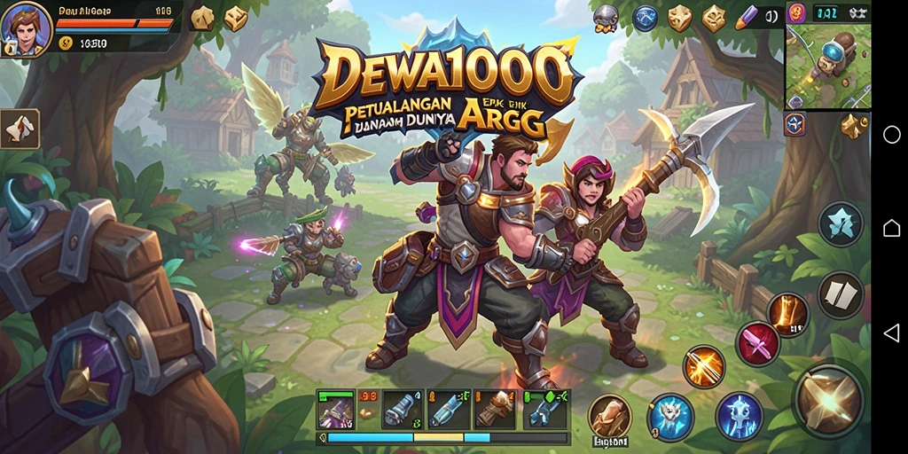 Tampilan gameplay ARPG yang epik di DEWA1000.