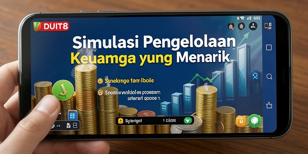 Tampilan gameplay dengan interaksi pengelolaan keuangan yang seru.