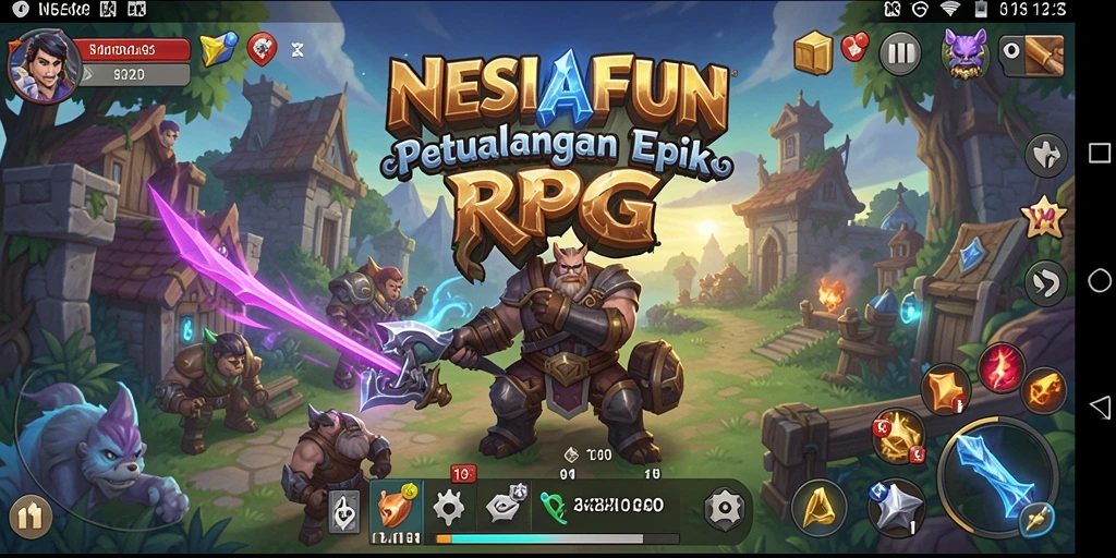 Tampilan gameplay <strong>NESIAFUN</strong> yang seru dengan aksi RPG yang mendebarkan.
