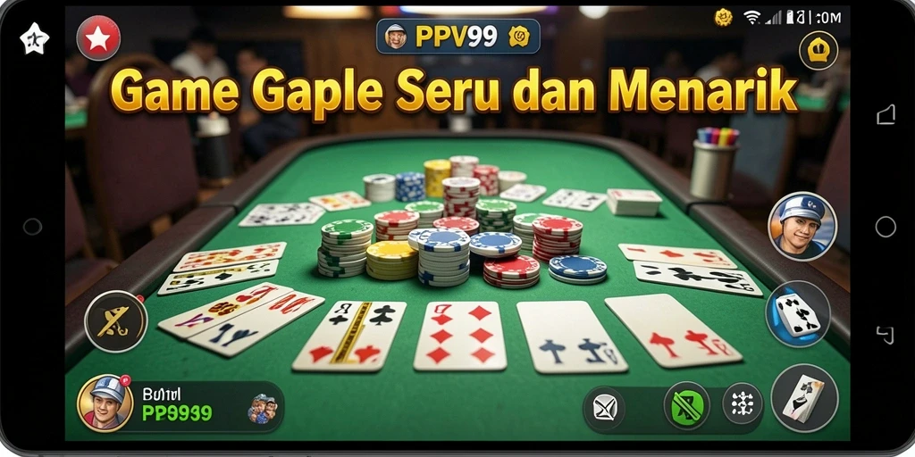 Screenshot utama gameplay Gaple yang seru dan interaktif.