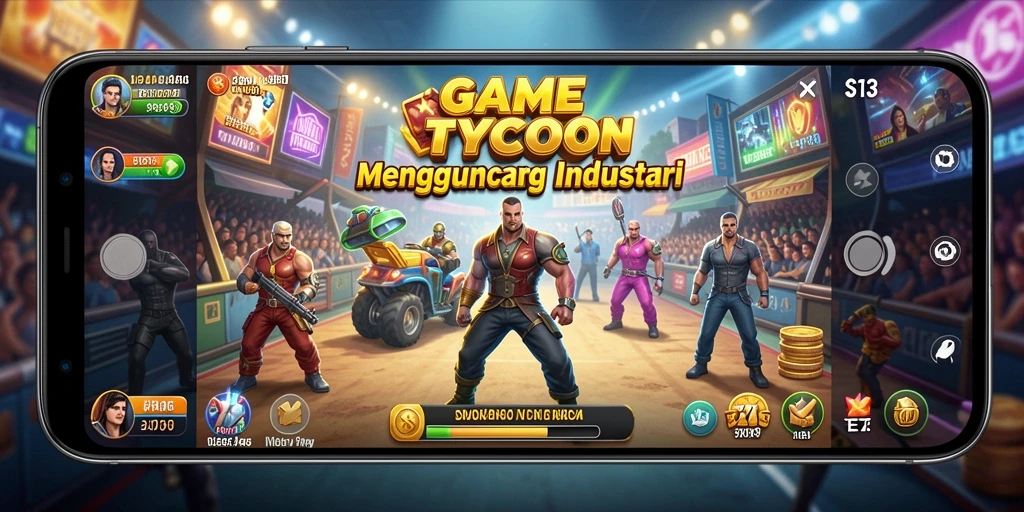 Screenshot S13 menampilkan antarmuka permainan Tycoon yang menarik.