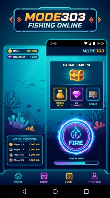 Tampilan antarmuka mode303 yang intuitif dan modern.